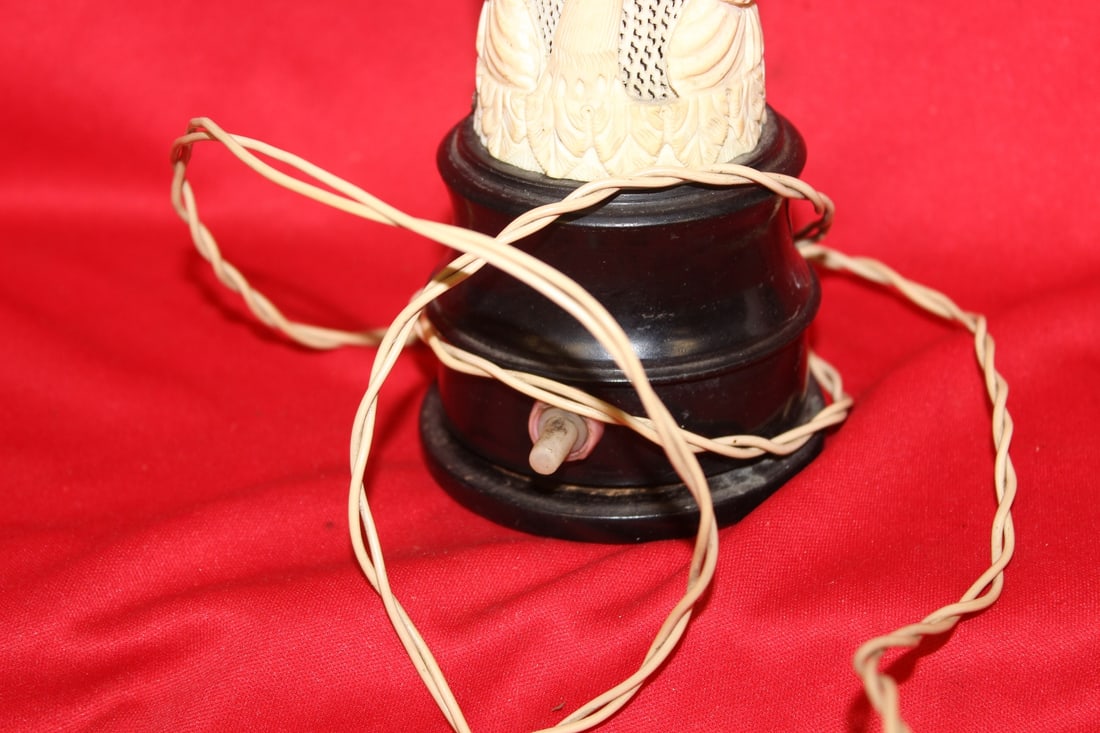 A Carved Bone Lamp - 5