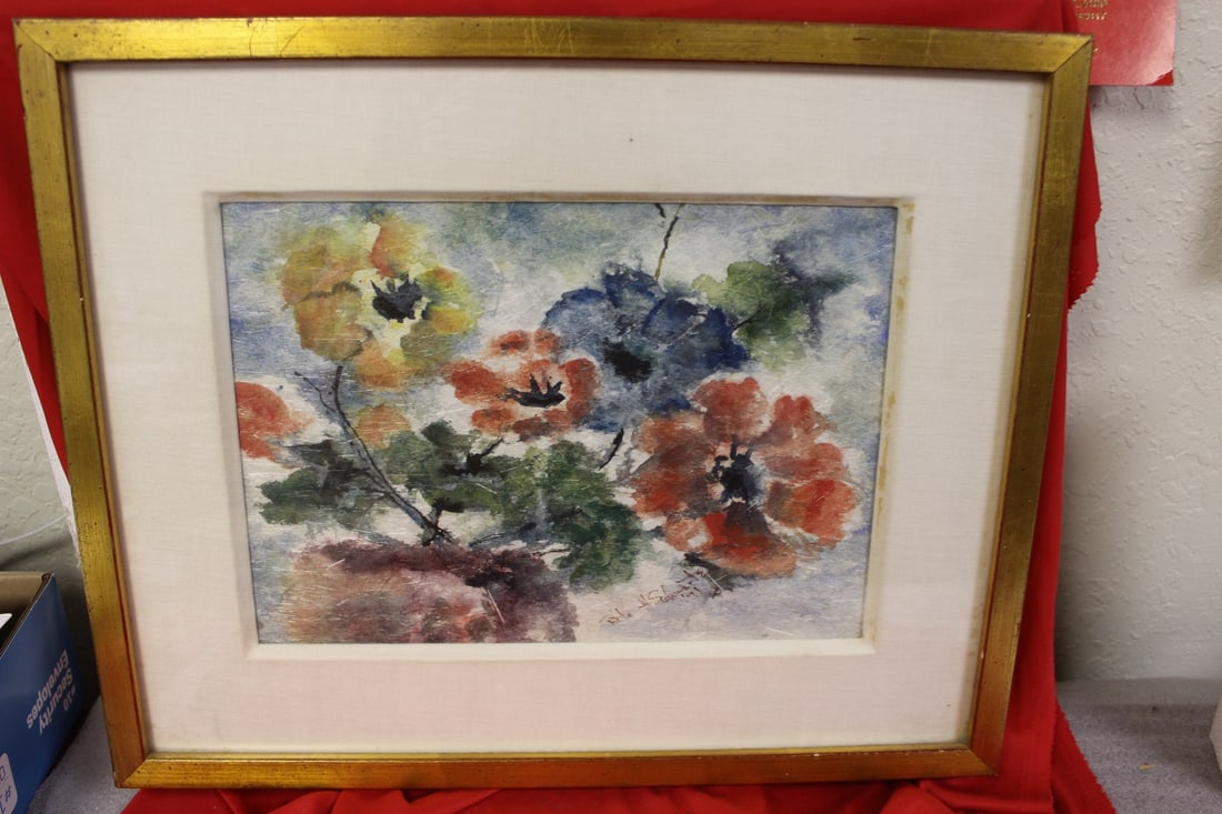 A Watercolor Painting by Rita Holtzman Schwartz: listed artist - overall= 21" x 17"