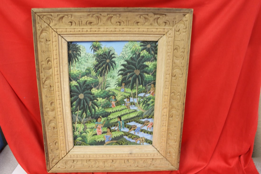 An Oil on Canvas: Framed by Rinpa Sayani - overall= 14" x 12"