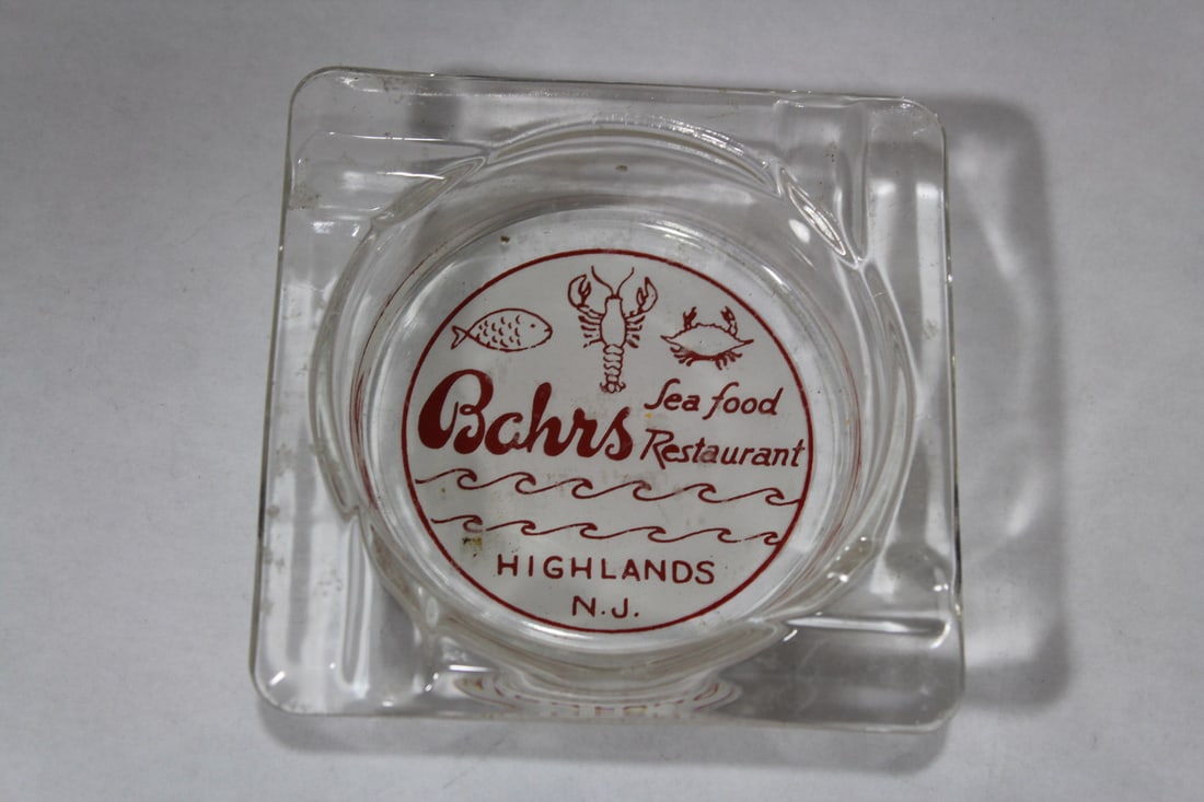 An Advertising Glass Ashtray: 4 1/4" square