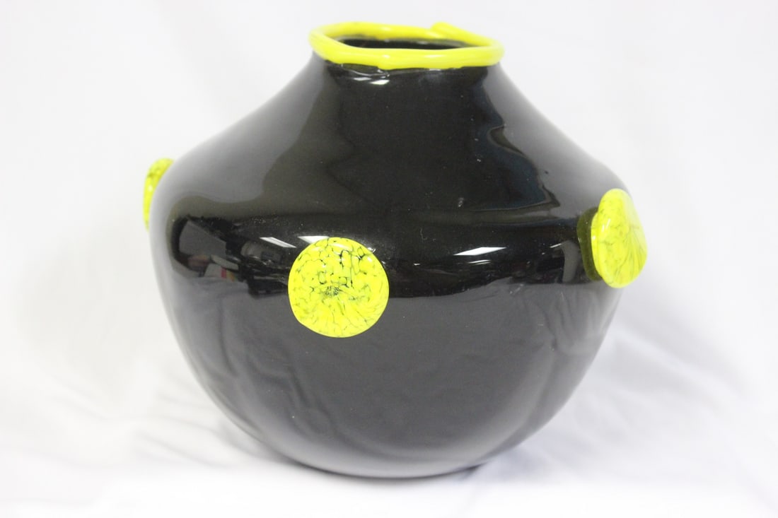 A Signed Art Glass Jar: 7 3/4" tall - possibly a Pilchuck piece