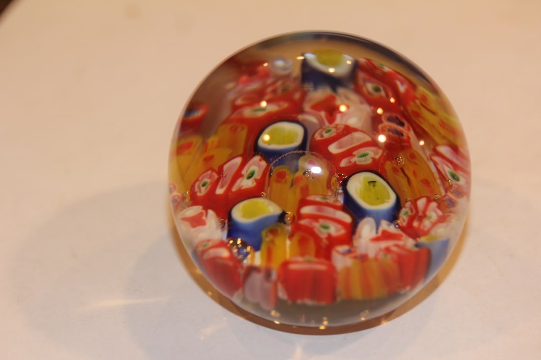 Art Glass Paperweight: 2 1/2" in diameter