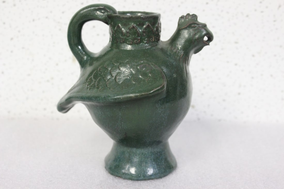 A Chinese or Asian Oriental Urn: Marked on the base - 6" tall - looks to be very old, but exact age is unknown