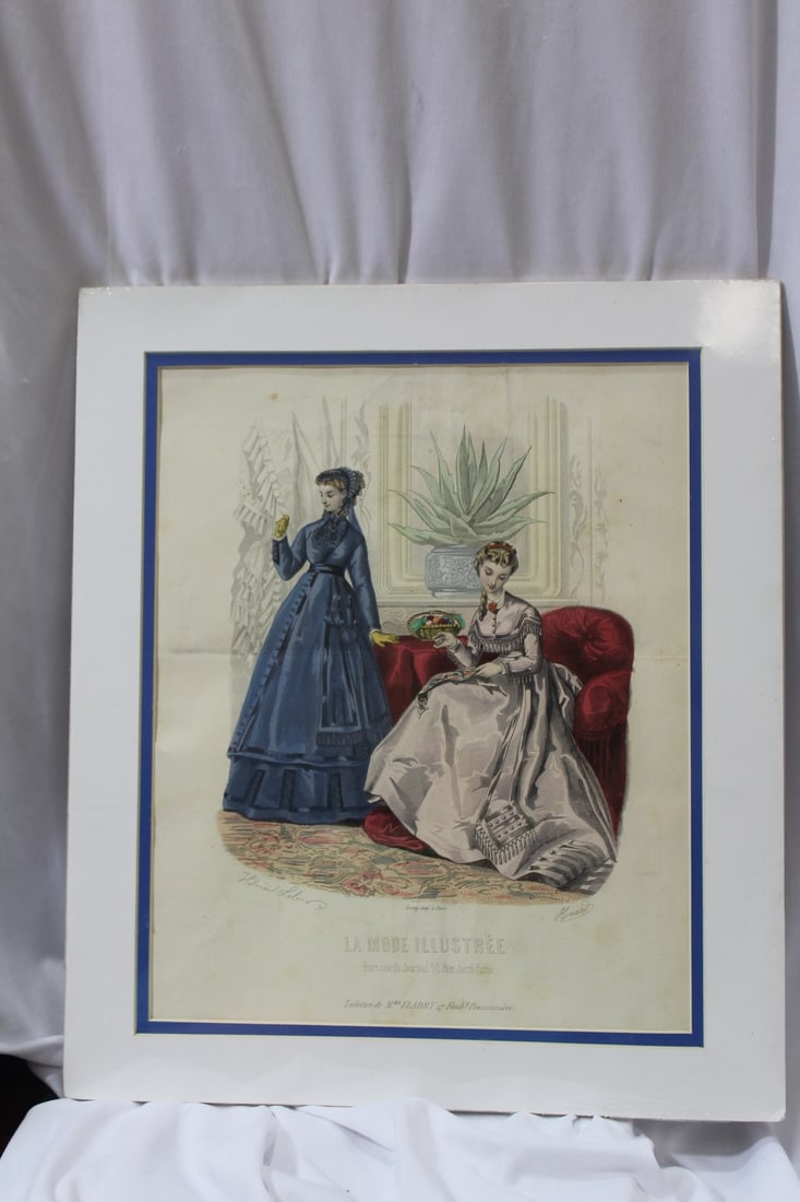 La Mode Illustree - Paris Fashion Print: sealed - overal= 13" x 15"