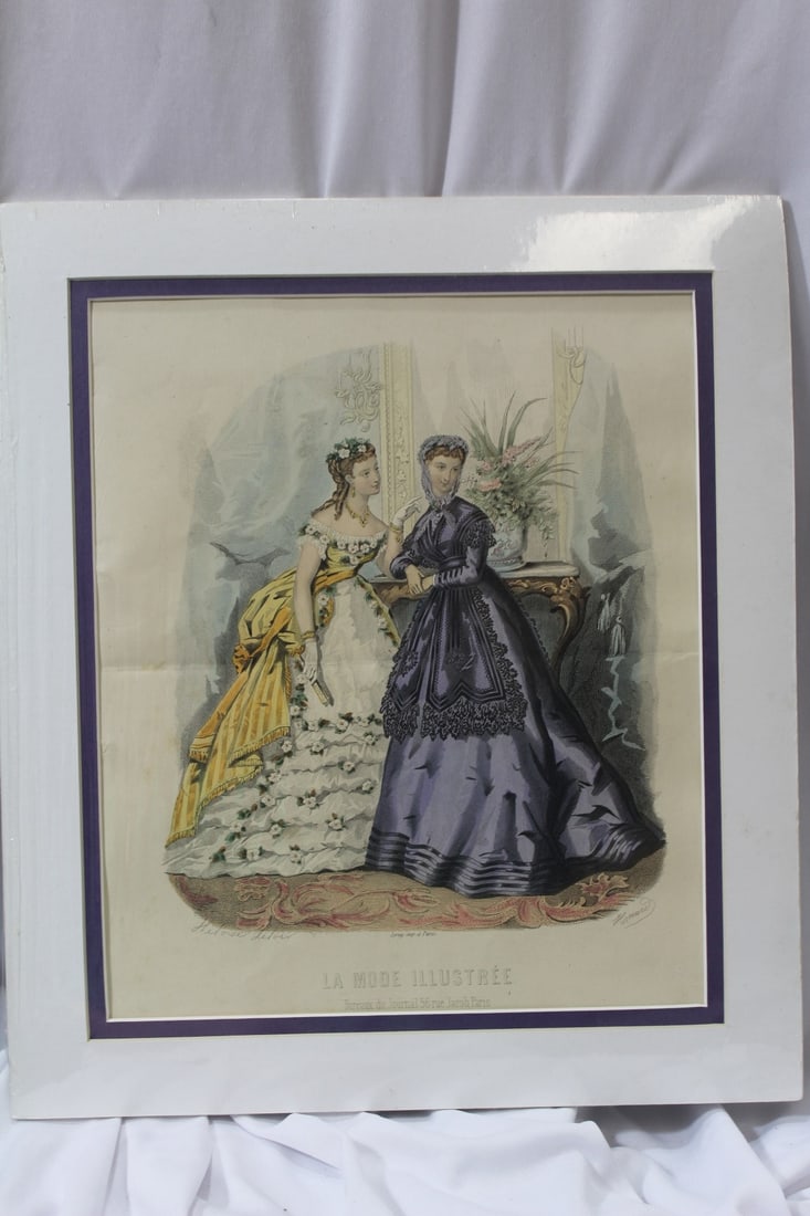 La Mode Illustree - Paris Fashion Print: sealed - overal= 13" x 15"