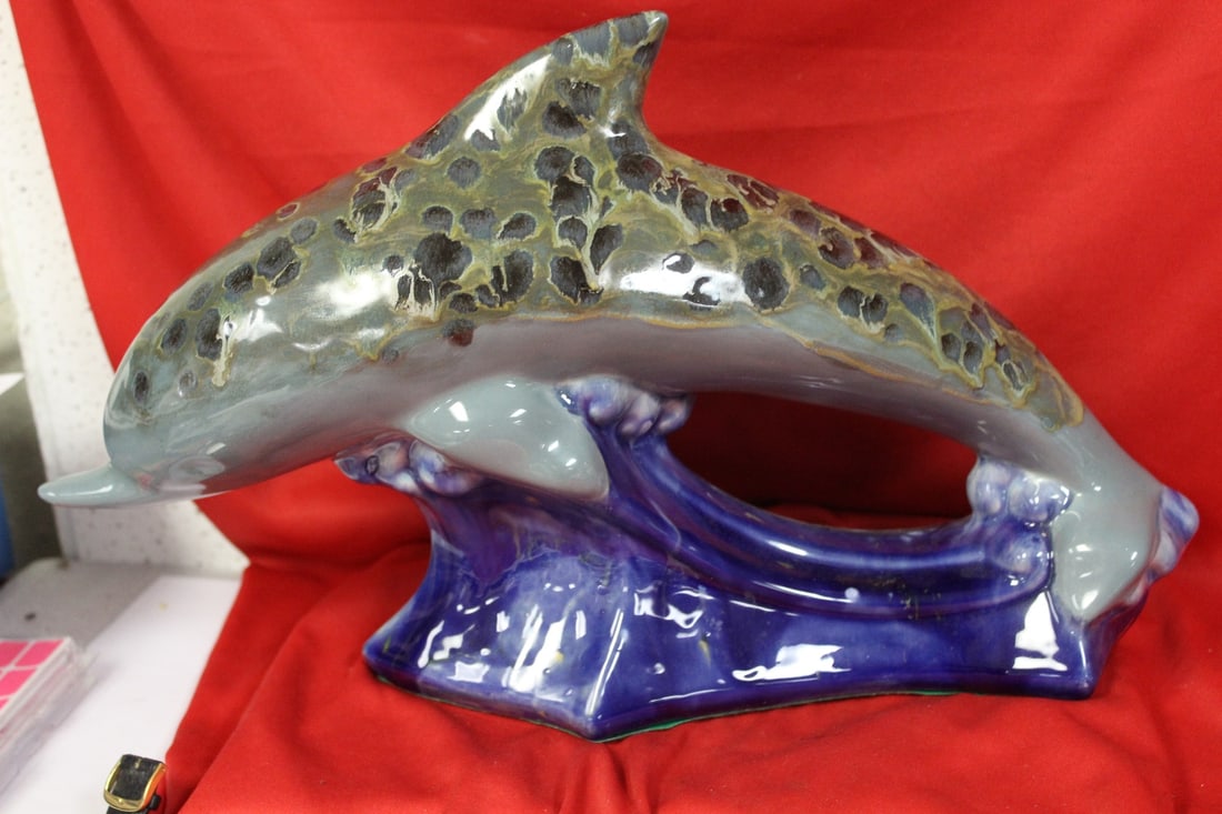 A Ceramic Dolphin: 14 1/2" long