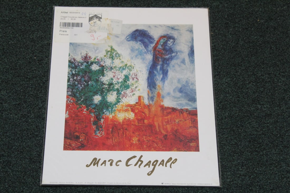 A Marc Chagall Print: Still sealed - 9 1/2" x 11 3/4"