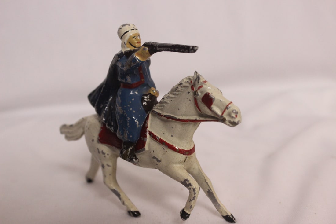 A Metal Horse with Rider: made in France - 4 3/8" long