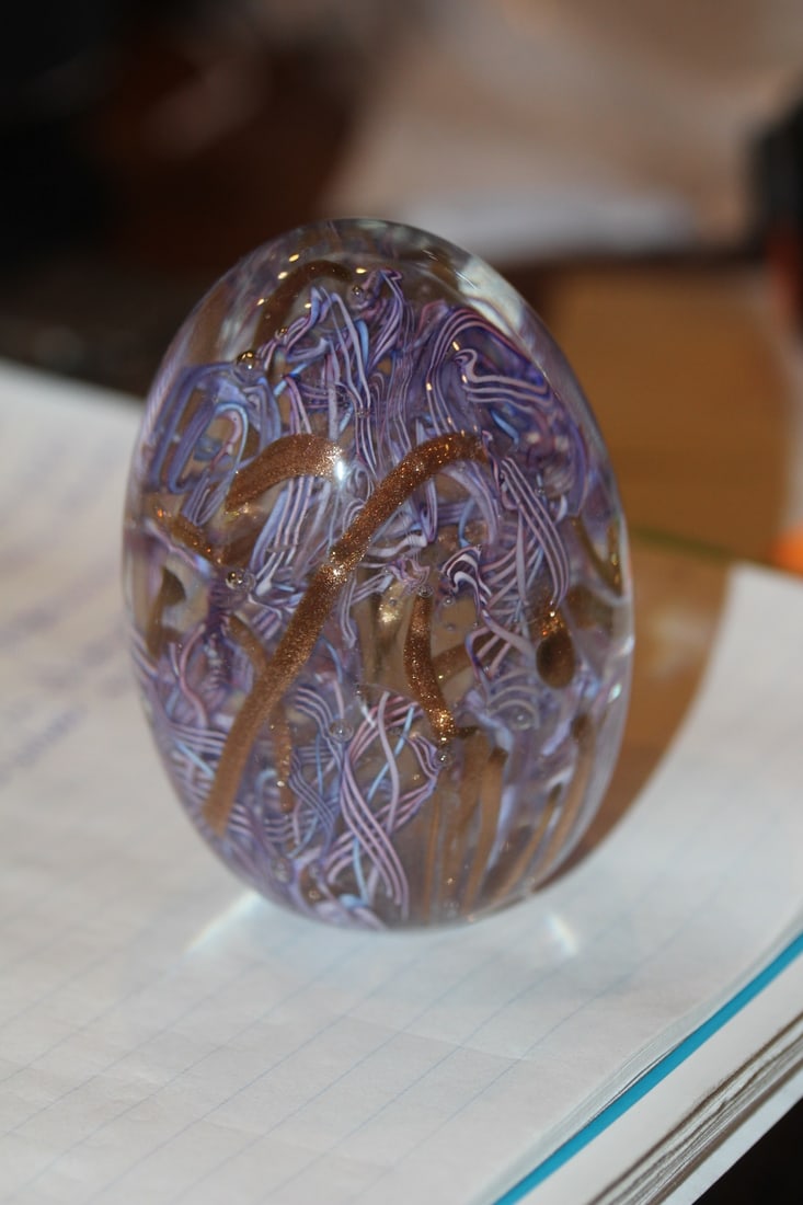 Artglass Paperweight: 3" tall