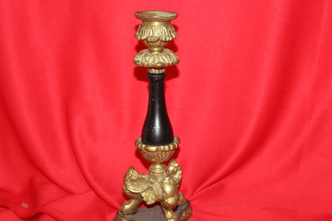A Brass Candlestick: 10" tall