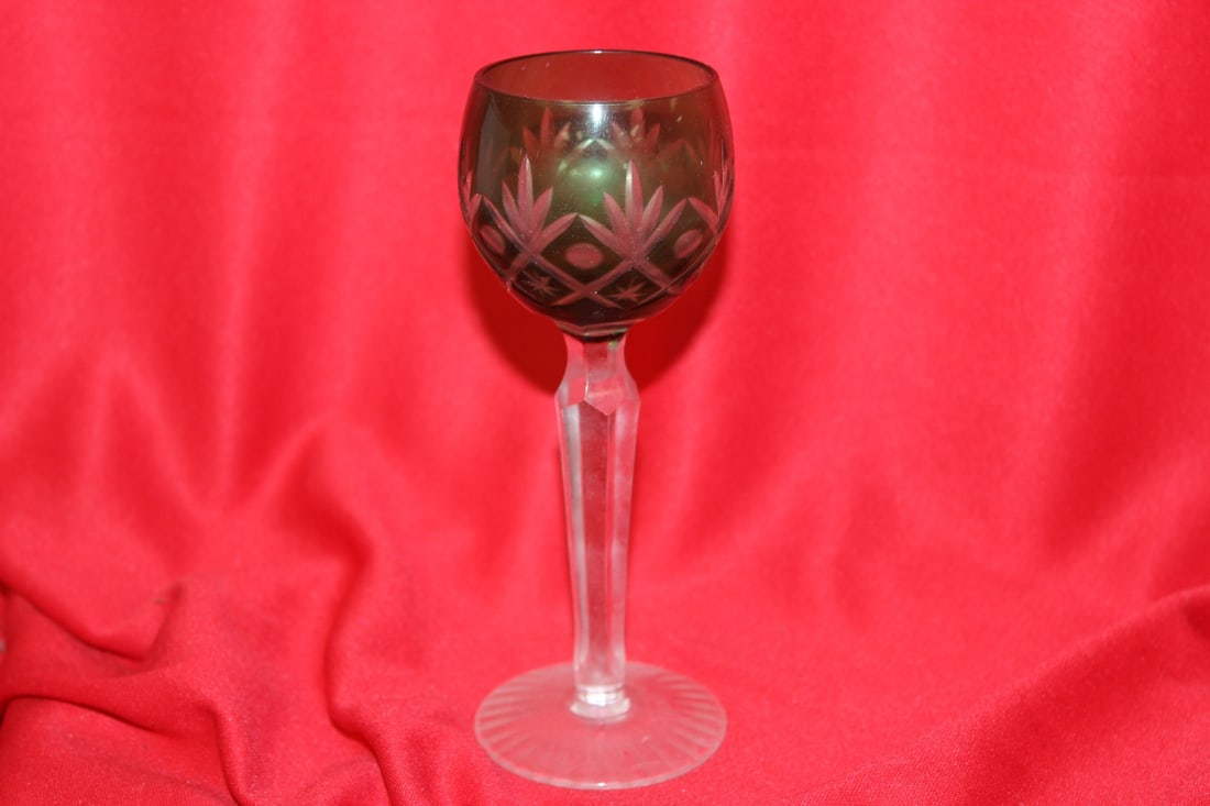 A Cut Glass Goblet: 6" tall