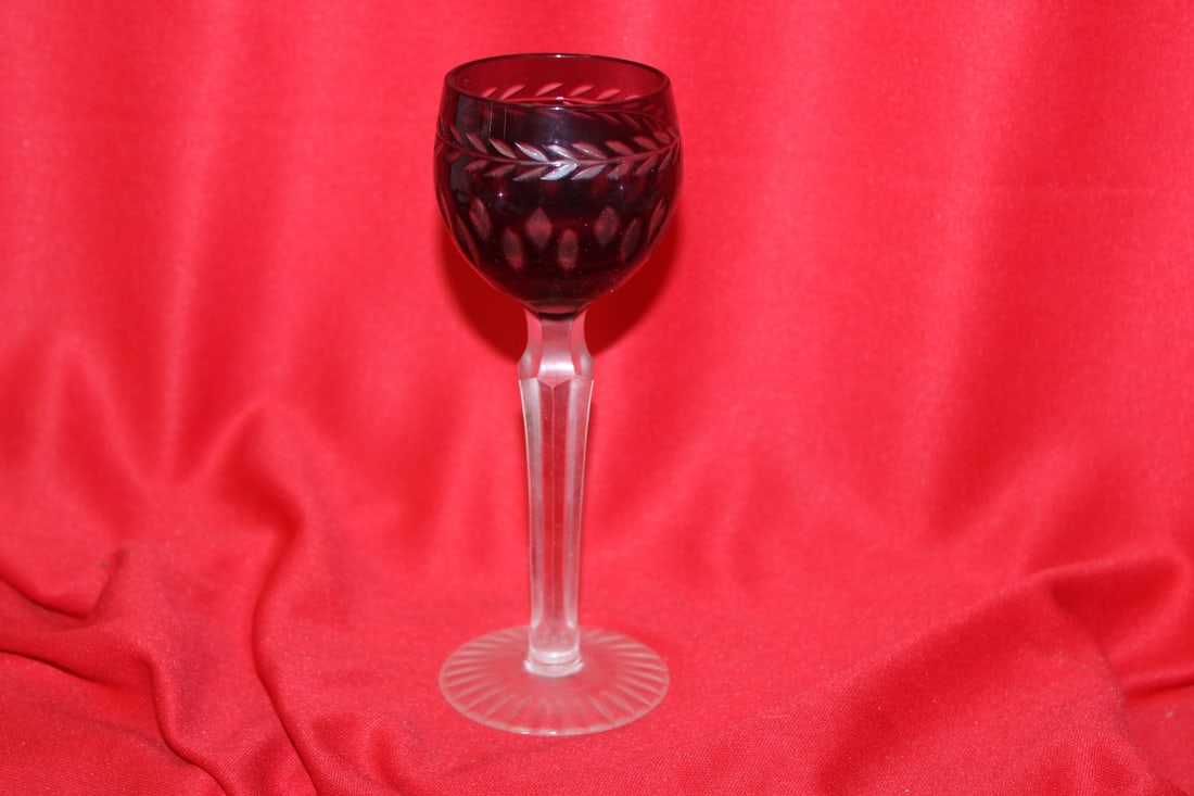 A Cut Glass Goblet: 6" tall