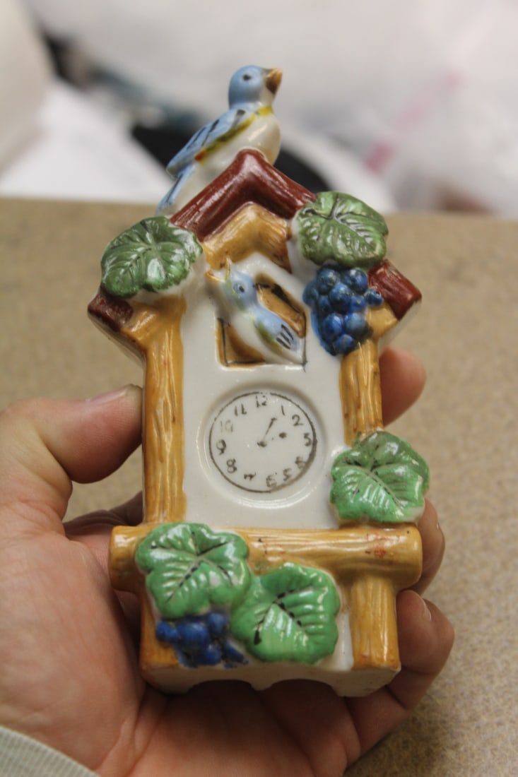 Japanese Ceramic Wall Pocket: 5 7/8" tall