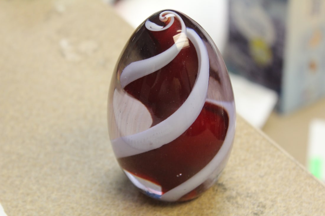 Art Glass Paperweight: 4" tall