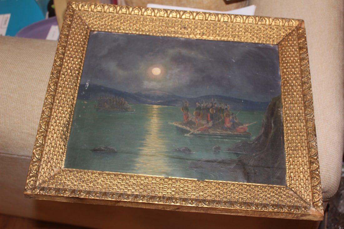 Antique Framed oil on Board Painting: 16 1/4" x 13 1/2"