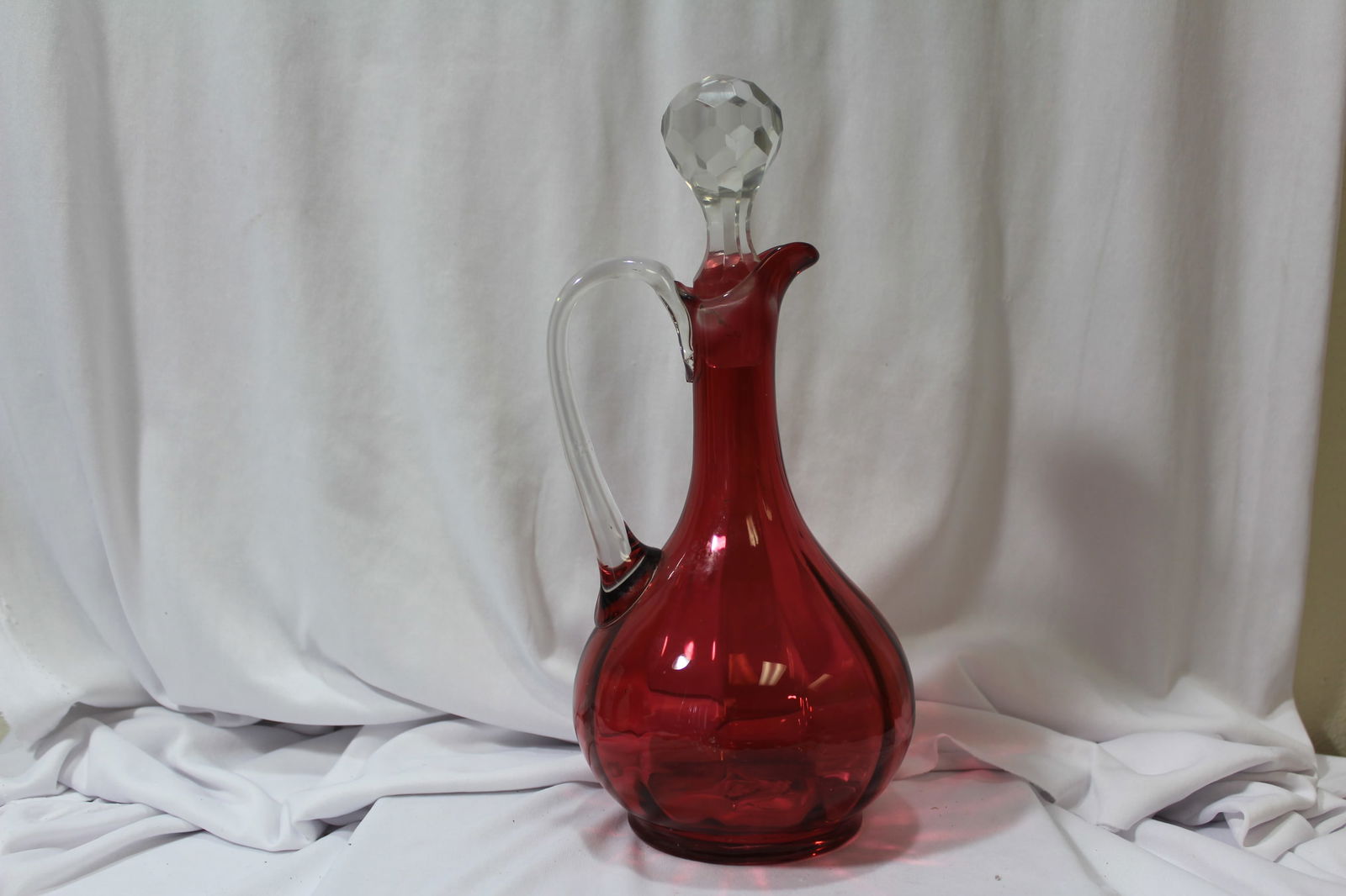 A Ruby Red Decanter: 11 1/4" tall