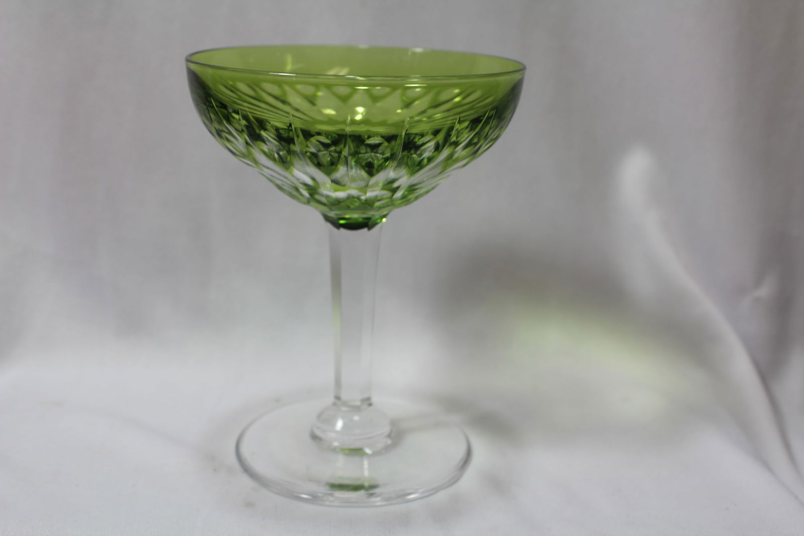 A Cut Glass Champage Glass Goblet: 5" tall