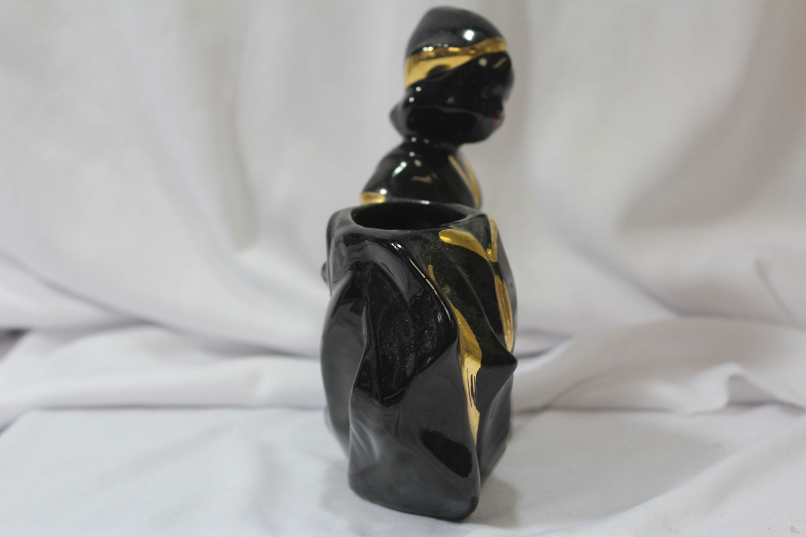 A Black Ceramic Planter - 4