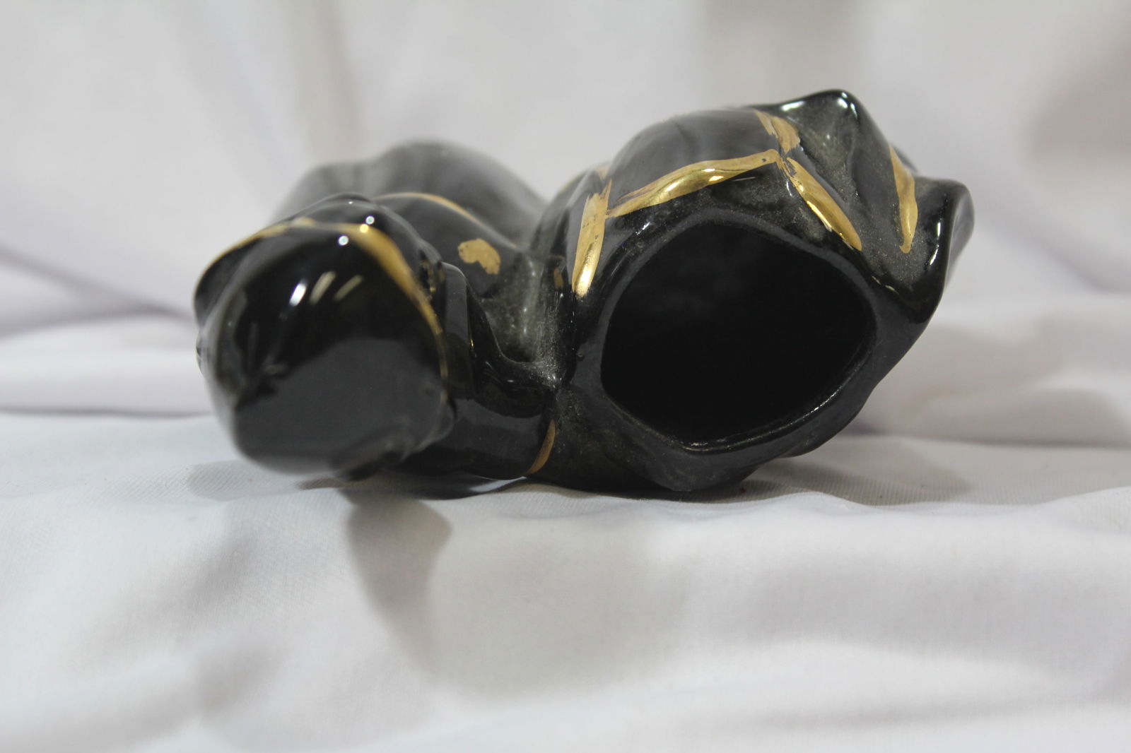 A Black Ceramic Planter - 5