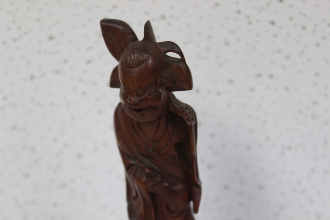 A Vintage Chinese Wooden Figure: 7" tall - made in China