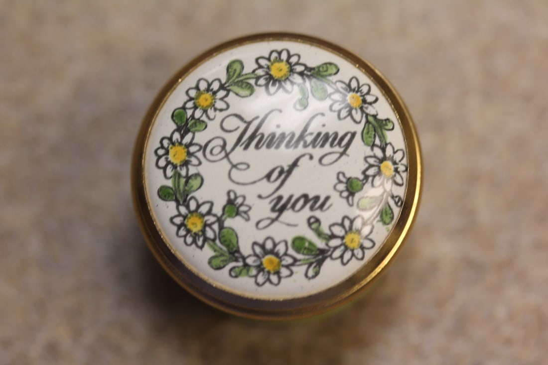 Halycon Small Enamel Trinket Box: as shown