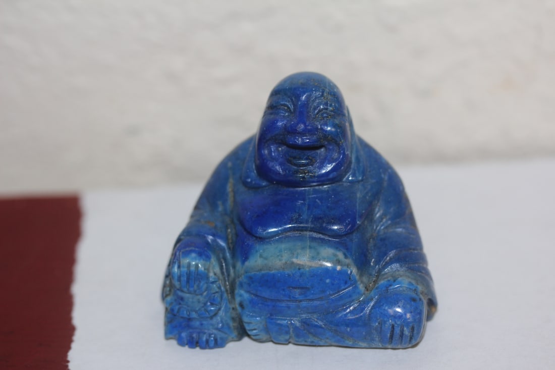 Small Chinese Lapis Lazuli Buddha: 2 inches across