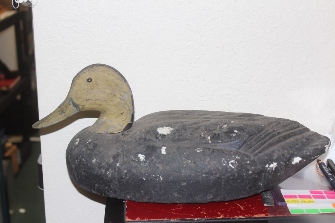 Antique Duck Decoy: glass eyes - swifle head - 17 inches long