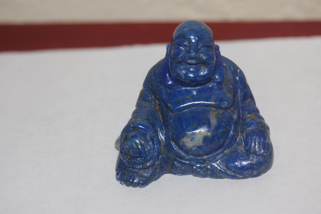 Small Chinese Lapis Lazuli Buddha: 2 inches across