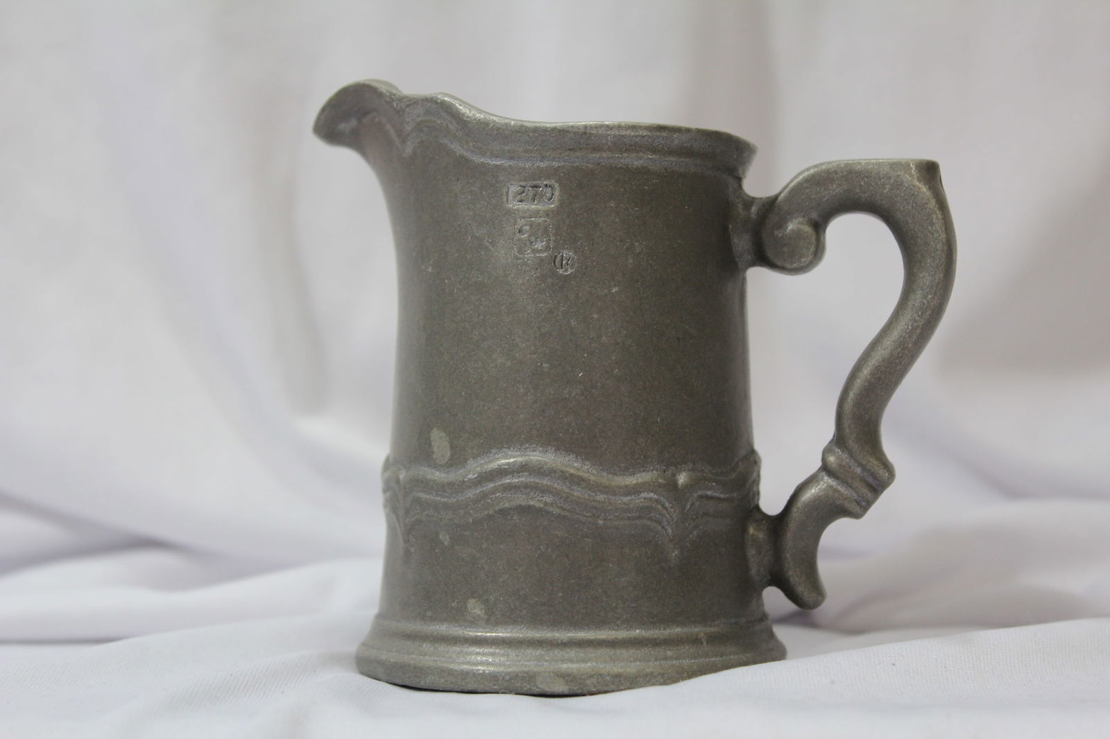 A Signed Wilton Pewter Creamer: 4" tall