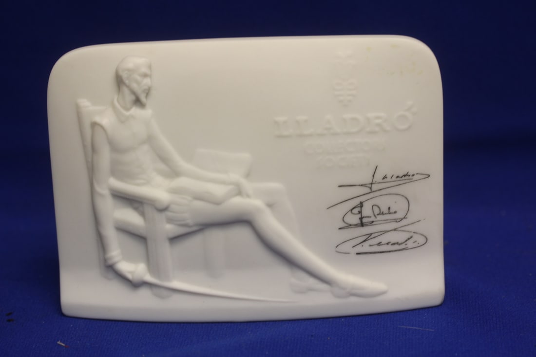 Signed Lladro Don Quixote Plaque: 6" x 4 1/2" x 2 1/4"