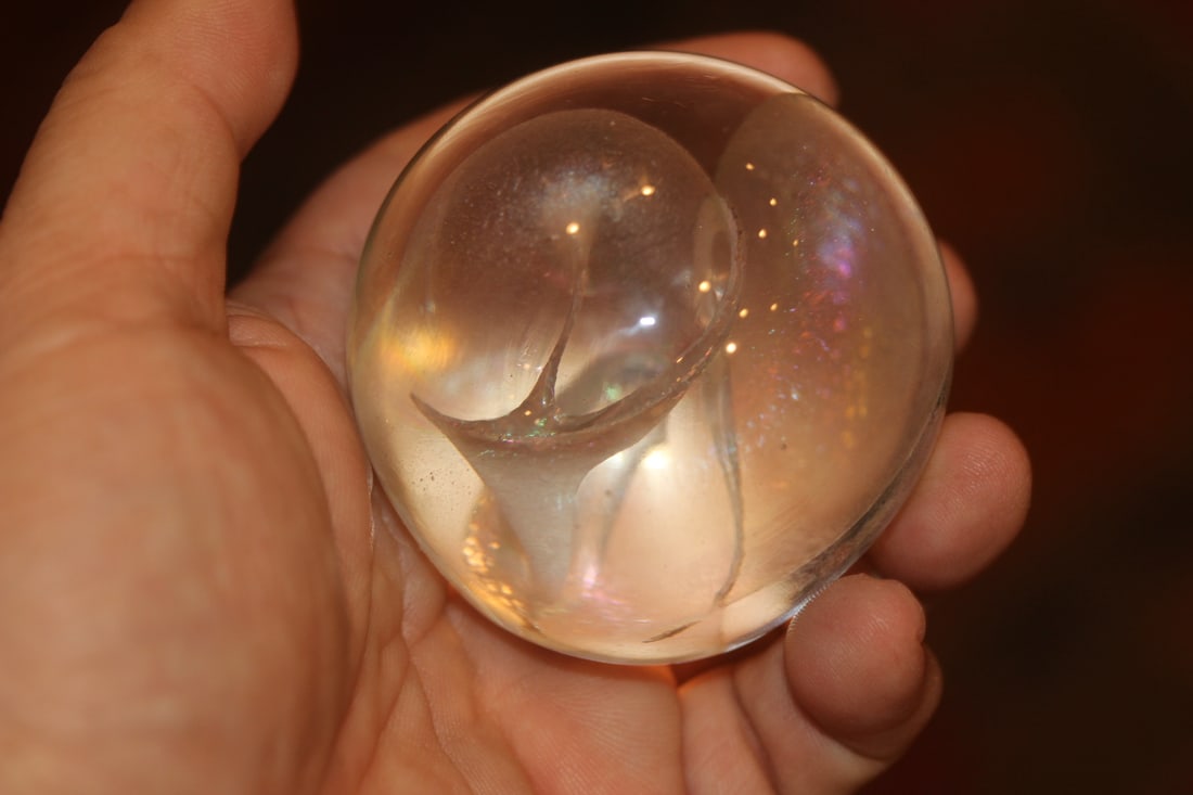 Signed and Dated Glass Paperweight - 4