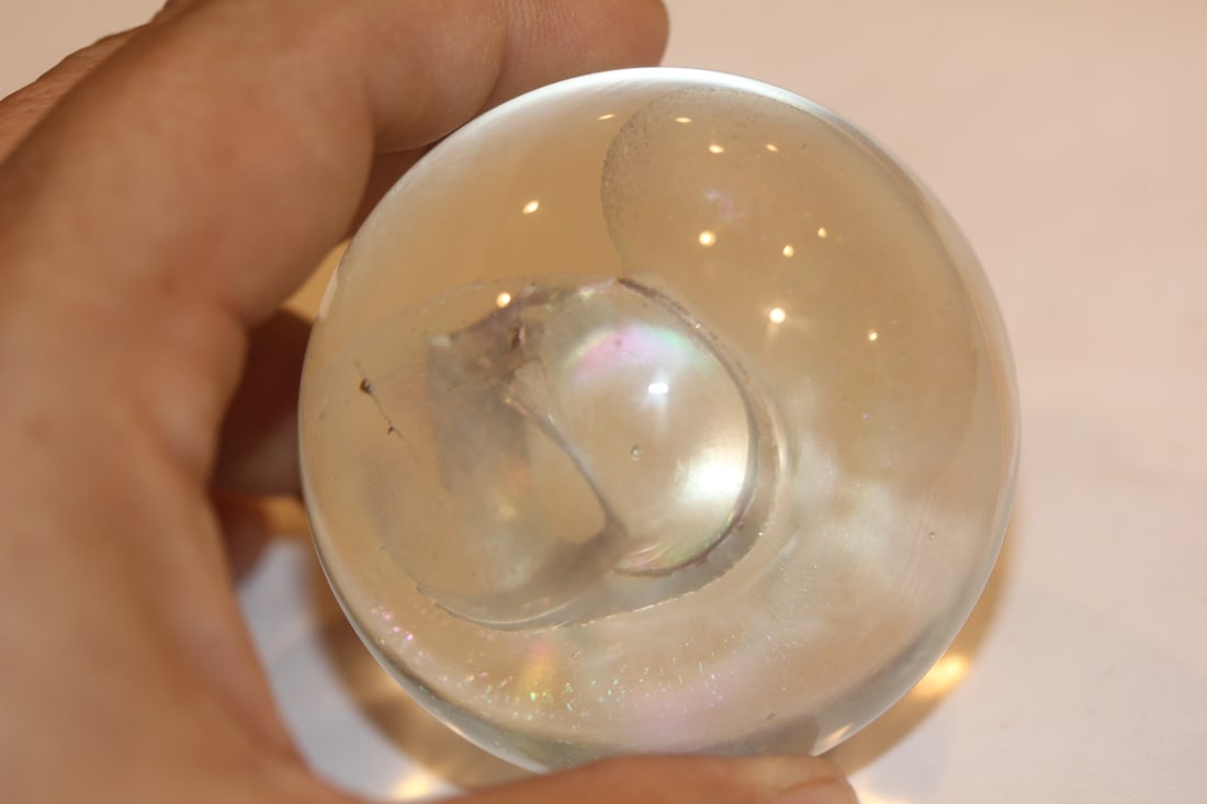 Signed and Dated Glass Paperweight - 7