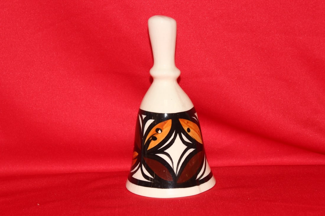 A Decorative Ceramic Bell: 6" tall