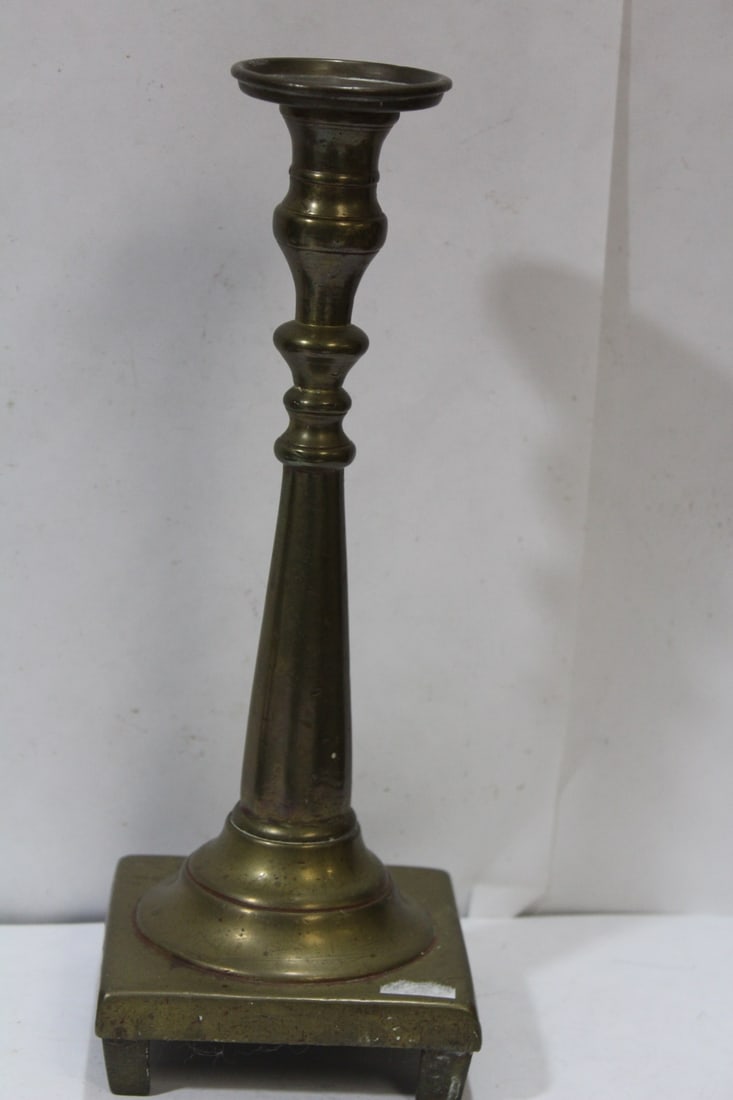 A Vintage Single Candlestick: heavy, most likely bronze - 11 1/8" tall