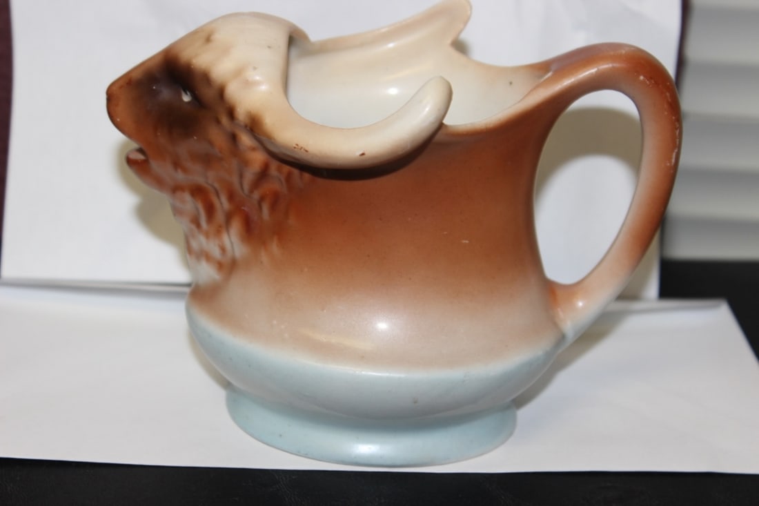 An Austrian Lamb Cup - Vintage: 6" wide x 4 1/2" tall