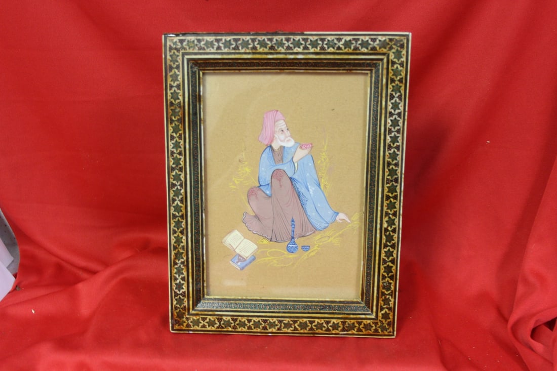 A Hand Painted Islamic? Figurine: Looks to be old - 7" x 9"