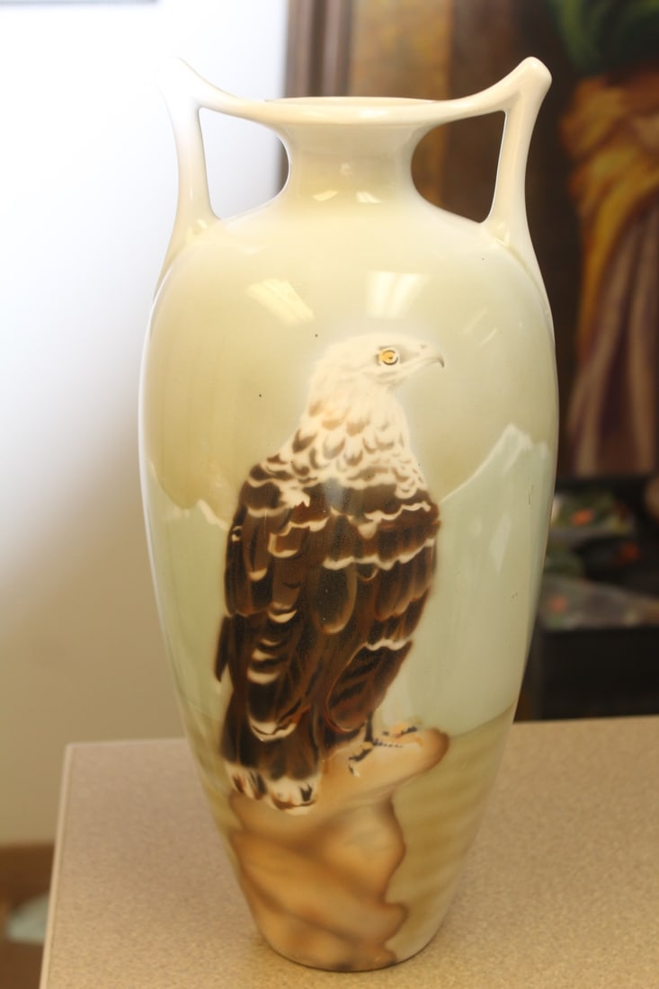 Antique Holland Vase: 19th century - Holland Societe Ceramique - possibly associated with Delft - 14 3/4" tall