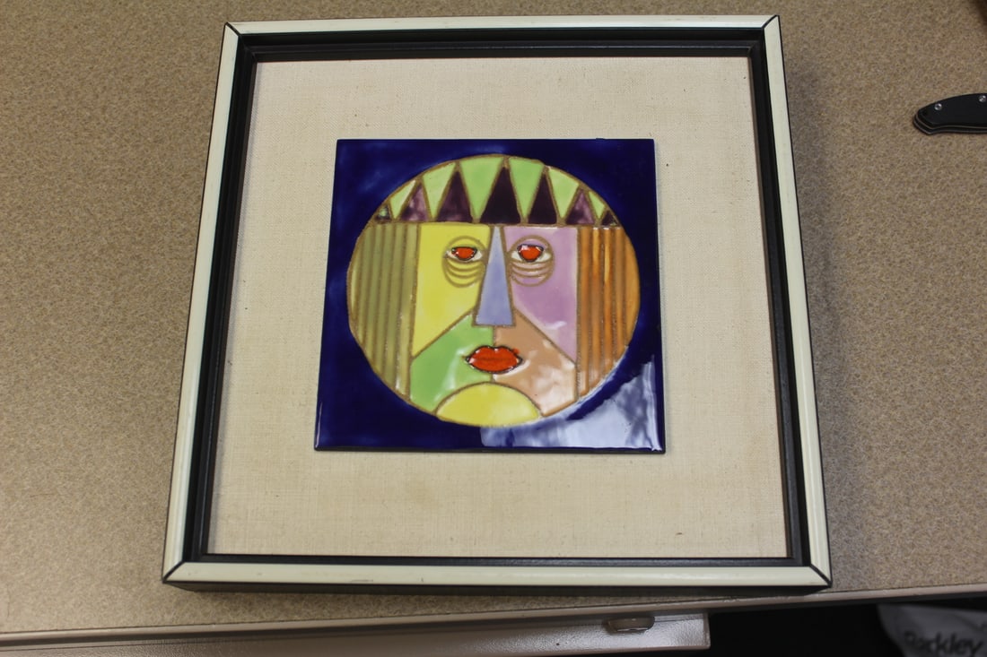 Harris Strong Tile: framed - overall= 10 7/8" square - sight= 6" x 6"