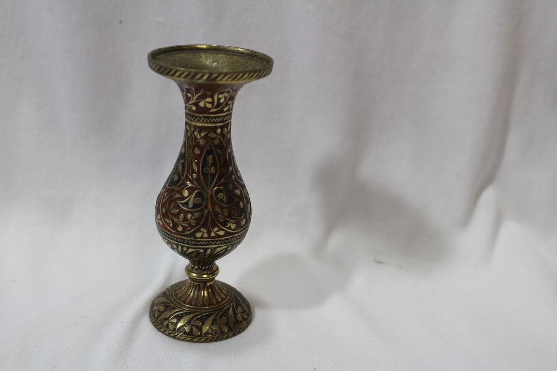 A Nice Small Metal Vase: most likely brass - 4 1/4" tall