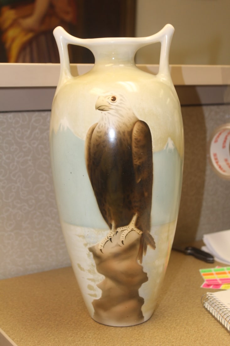 Antique Holland Vase: 19th century - Holland Societe Ceramique - possibly associated with Delft - 14 3/4" tall