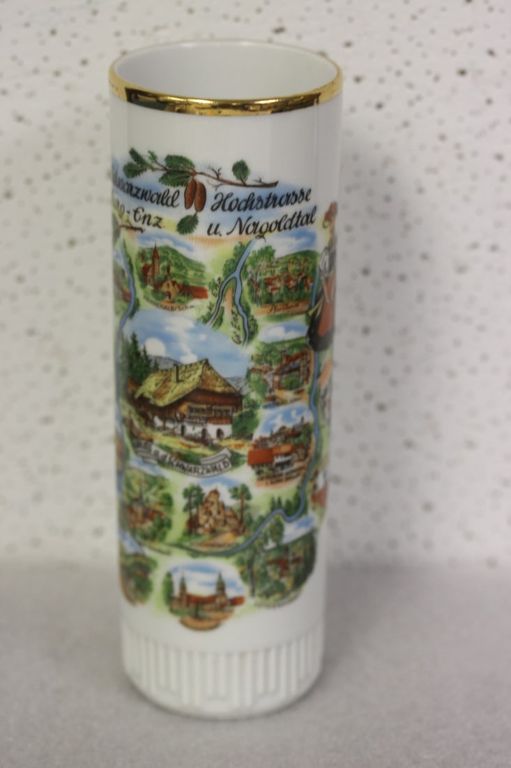 A Bavaria Cylinder Vase: 7 1/2" tall