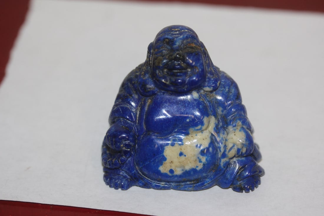 Small Chinese Lapis Lazuli Buddha: 2 inches across