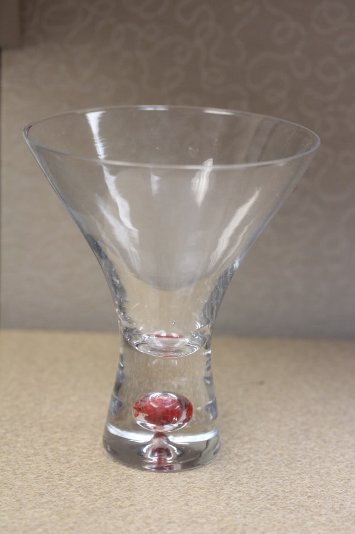 Decorative Art Glass Cup: 5 1/4" tall by 4 5/8" wide