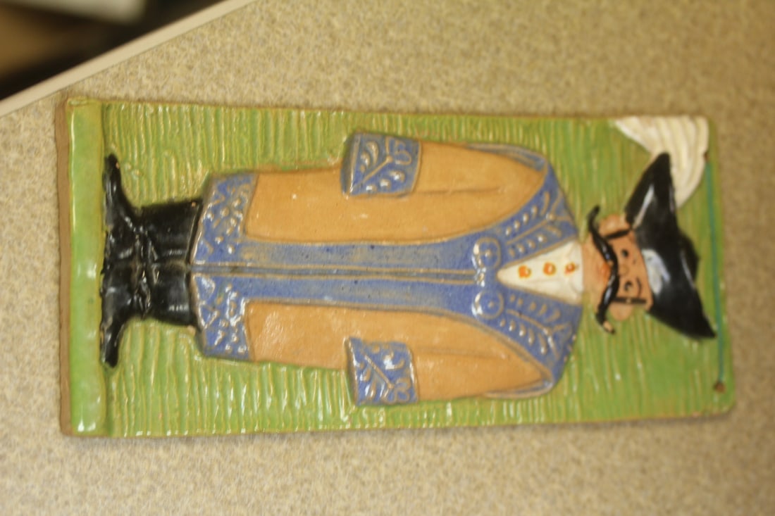 A Signed Tile of a King?: 7 5/8" long