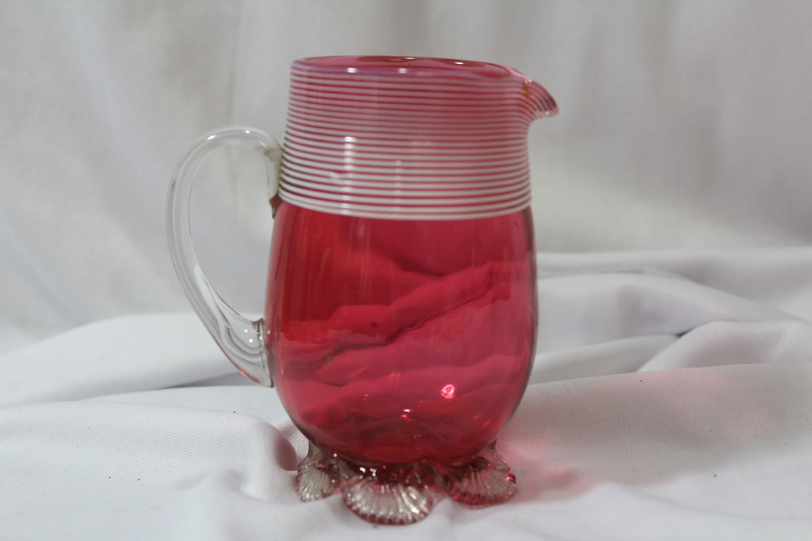 A Cranberry Red Glass Pitcher (1 of 4)