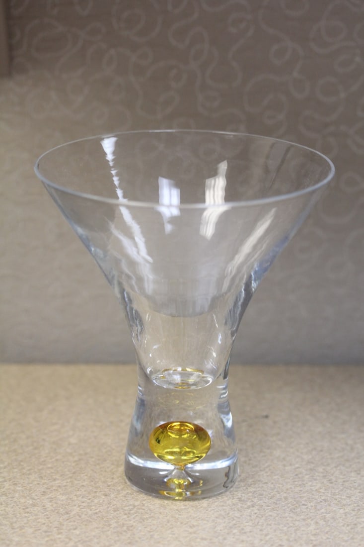Decorative Art Glass Cup: 5 1/4" tall by 4 5/8" wide