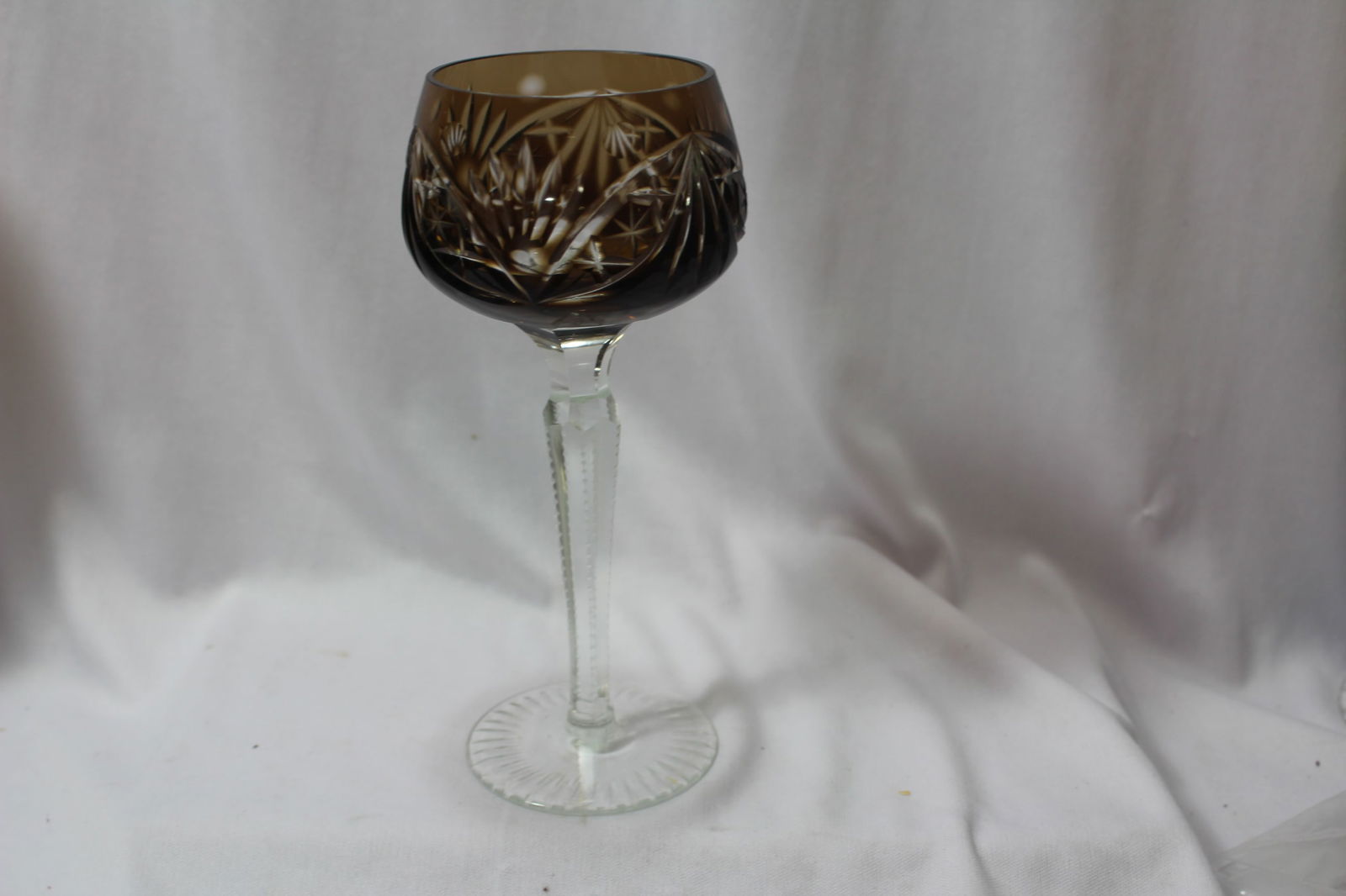 A Cut Glass Goblet: 7 1/2" tall