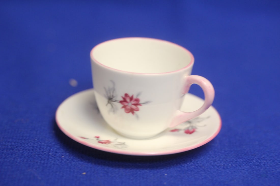 A Miniature Shelley Cup and Saucer: cup= 1 1/4" tall