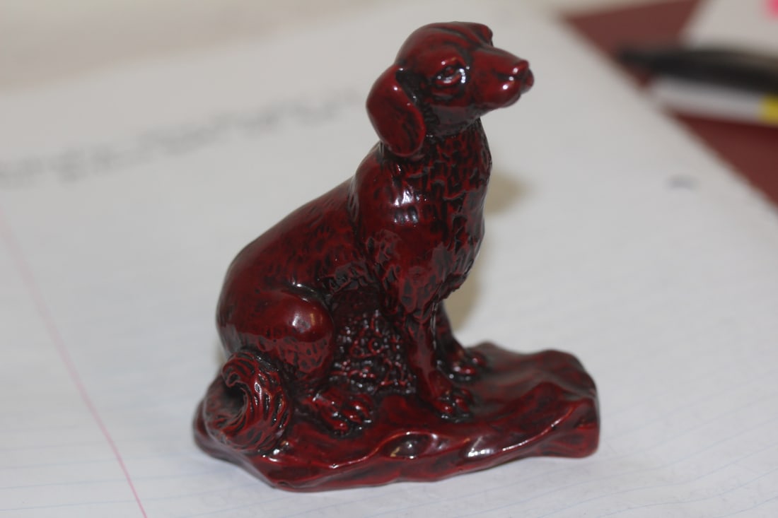 A Resin Dog: resin or composite material - 3 3/4" tall