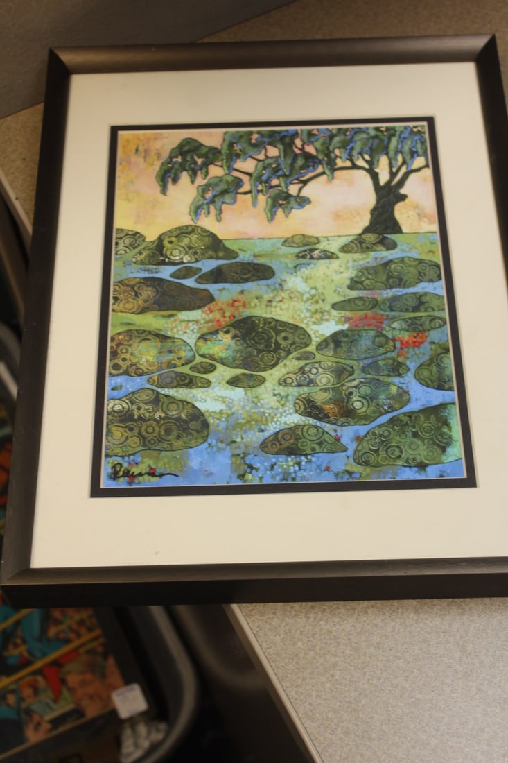 Signed Raina Gentry Print: high resolution - framed - aquired direct from artist - overall= 14 1/8" x 11 1/4"